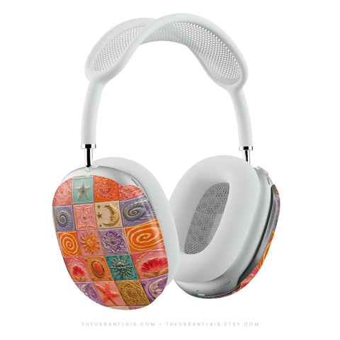 Nautical Whimsy Tiles AirPods Max 2 Case | Protective Snap-On Air Pods Max Cover