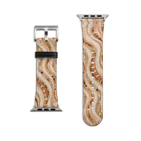 Rose Gold Mosaic Print Apple Watch Band - Fits All Series (SE, Ultra 3) & Sizes 38/40/41, 42/44/45/46, 49mm - iWatch Strap For Women
