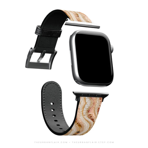 Rose Gold Mosaic Print Apple Watch Band - Fits All Series (SE, Ultra 3) & Sizes 38/40/41, 42/44/45/46, 49mm - iWatch Strap For Women (Feat)