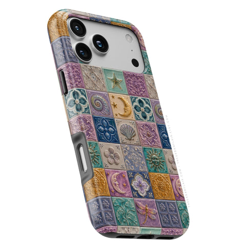 Mermaid Whimsy Tiles Tough Phone Case - The Urban Flair (Feat)