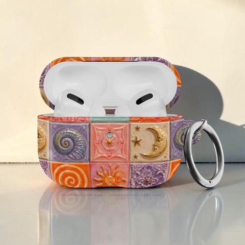 Nautical Whimsy Tiles AirPods Case - The Urban Flair (Feat)