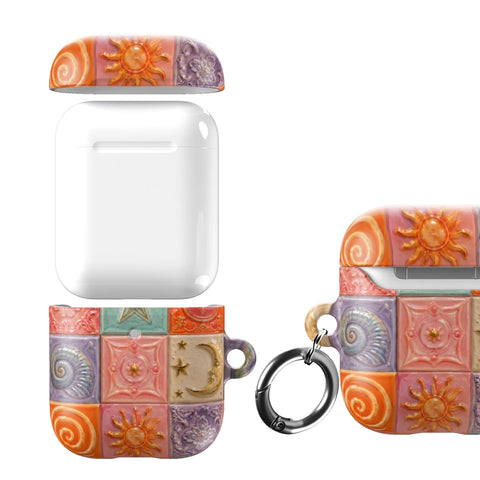 Nautical Whimsy Tiles AirPods Case - The Urban Flair (Feat)
