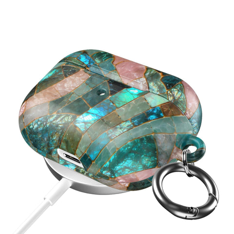 Teal Stained Glass Mosaic Print AirPods Case - The Urban Flair (Feat)