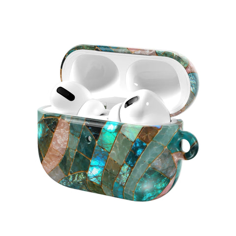 Teal Stained Glass Mosaic Print AirPods Case - The Urban Flair (Feat)