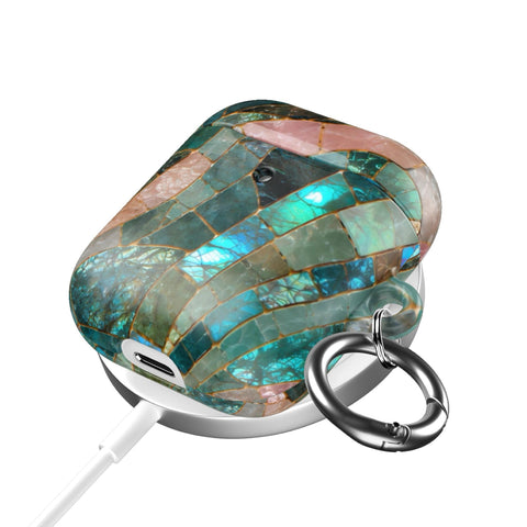 Teal Stained Glass Mosaic Print AirPods Case - The Urban Flair (Feat)