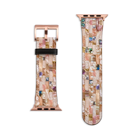 Rose Gold Abalone Shell Print Apple Watch Band - Matte Rose Gold