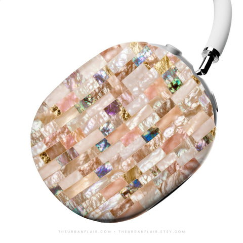 Rose Gold Abalone Shell Print AirPods Max Case - The Urban Flair (Feat)