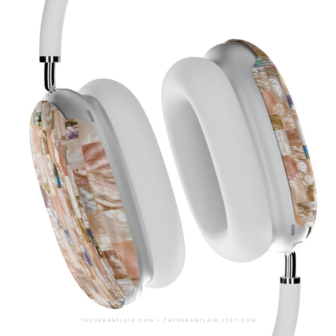 Rose Gold Abalone Shell Print AirPods Max Case - The Urban Flair (Feat)