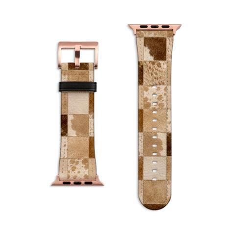 Y2K Blonde Cow Print Apple Watch Band - Matte Rose Gold