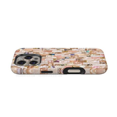Rose Gold Abalone Shell Print Tough Phone Case - The Urban Flair (Feat)