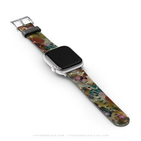 Y2K Whimsigoth Abstract Art Apple Watch Band - premium vegan leather printed strap (Feat)