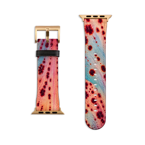 Pastel Orchid Macro Apple Watch Band - Fits All iWatch Series - Sizes 38/40/42/44mm - Womens Vegan Leather Strap