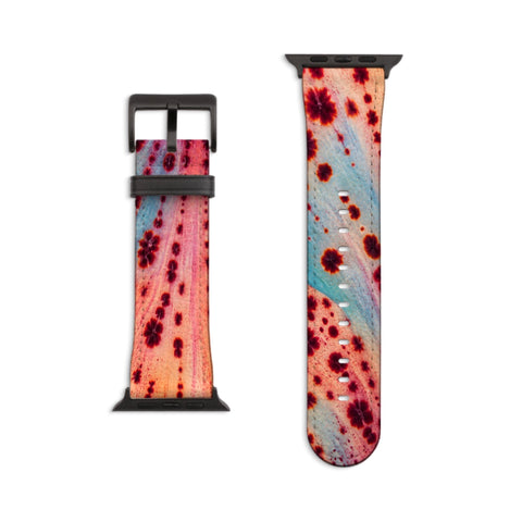 Pastel Orchid Macro Apple Watch Band - Fits All iWatch Series - Sizes 38/40/42/44mm - Womens Vegan Leather Strap
