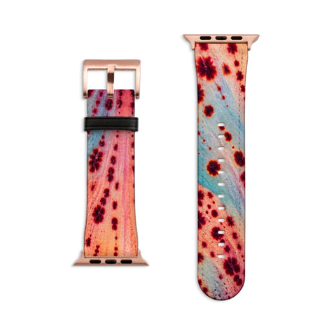Pastel Orchid Macro Apple Watch Band - Fits All iWatch Series - Sizes 38/40/42/44mm - Womens Vegan Leather Strap