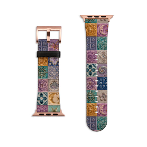 Whimsical Fairy Tile Apple Watch Band - Matte Rose Gold