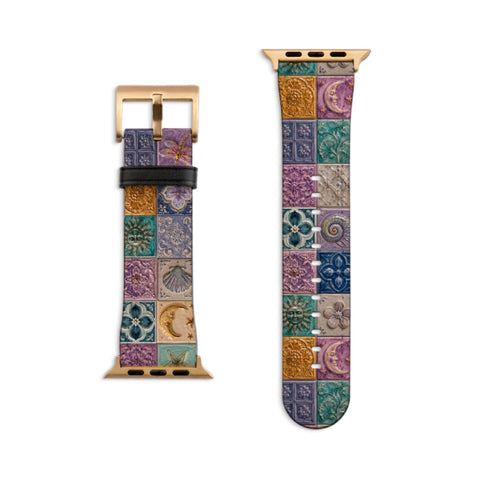 Whimsical Fairy Tile Apple Watch Band - Matte Gold