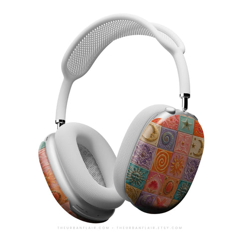 Nautical Whimsy Tiles AirPods Max 2 Case | Protective Snap-On Air Pods Max Cover