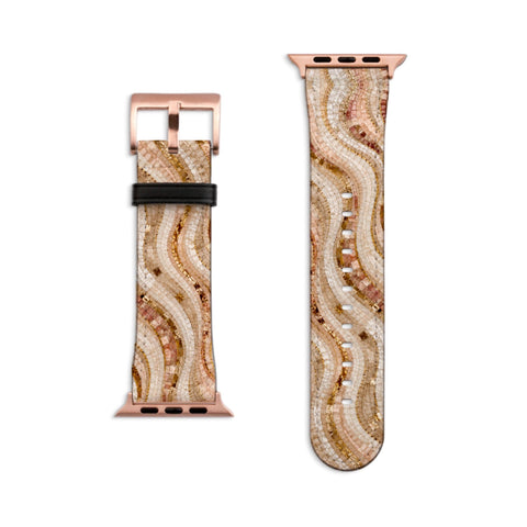 Rose Gold Mosaic Print Apple Watch Band - Fits All Series (SE, Ultra 3) & Sizes 38/40/41, 42/44/45/46, 49mm - iWatch Strap For Women