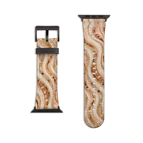 Rose Gold Mosaic Print Apple Watch Band - Fits All Series (SE, Ultra 3) & Sizes 38/40/41, 42/44/45/46, 49mm - iWatch Strap For Women