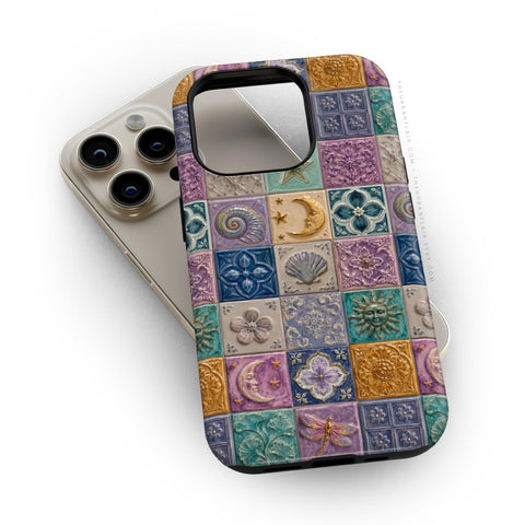 Mermaid Whimsy Tiles Tough Phone Case - The Urban Flair (Feat)