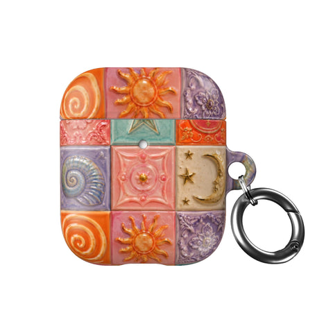 Nautical Whimsy Tiles AirPods Case - The Urban Flair (Feat)