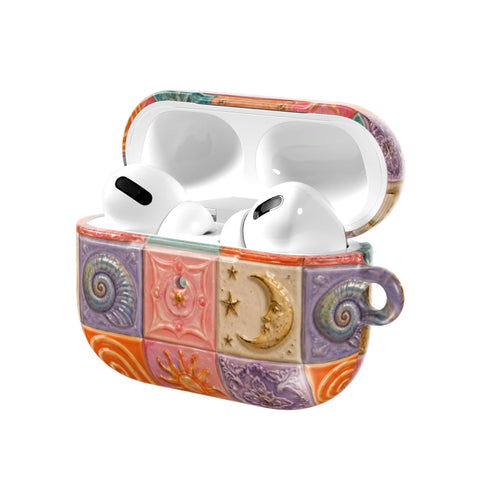 Nautical Whimsy Tiles AirPods Case - The Urban Flair (Feat)