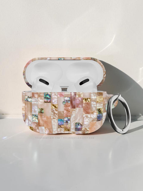 Rose Gold Abalone Shell Print AirPods Case for AirPods Pro and AirPods 1st/2nd Gen - The Urban Flair (Feat)