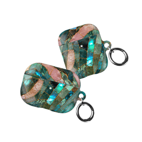 Teal Stained Glass Mosaic Print AirPods Case - The Urban Flair (Feat)