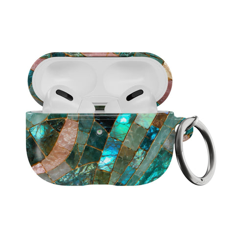 Teal Stained Glass Mosaic Print AirPods Pro 1 & 2 Case - The Urban Flair