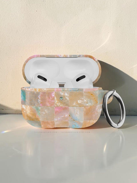 Peach Sorbet Tile Print AirPods Case for AirPods Pro and AirPods 1st/2nd Gen - The Urban Flair (Feat)