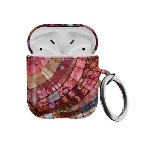 Garnet Stained Glass Print AirPods Case - Hard Cover For Generation 1 & 2 AirPods and AirPods Pro 