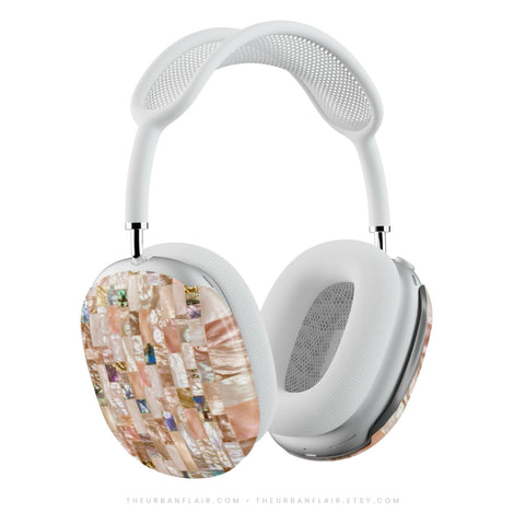 Rose Gold Abalone Shell Print AirPods Max Case - The Urban Flair (Feat)