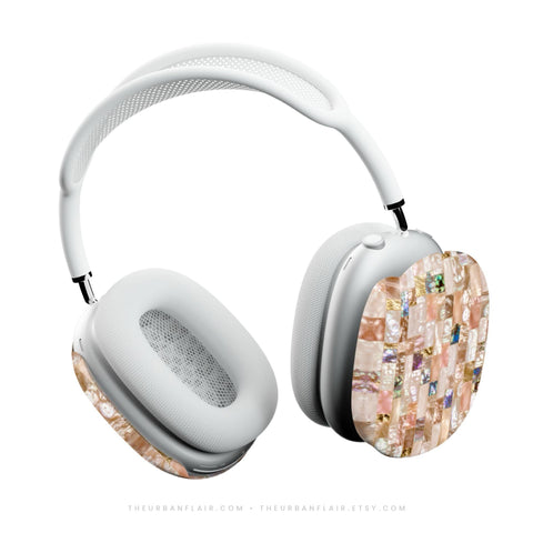 Rose Gold Abalone Shell Print AirPods Max Case - The Urban Flair (Feat)
