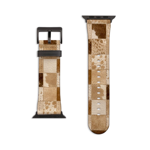Y2K Blonde Cow Print Apple Watch Band - Matte Black