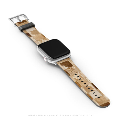 Y2K Blonde Cow Print Apple Watch Band - premium vegan leather printed strap (Feat)