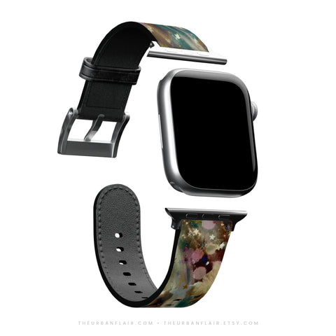 Y2K Whimsigoth Abstract Art Apple Watch Band - premium vegan leather printed strap (Feat)