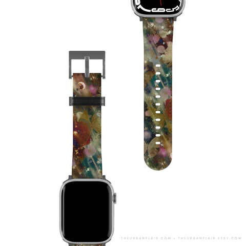 Y2K Whimsigoth Abstract Art Apple Watch Band - premium vegan leather printed strap (Feat)