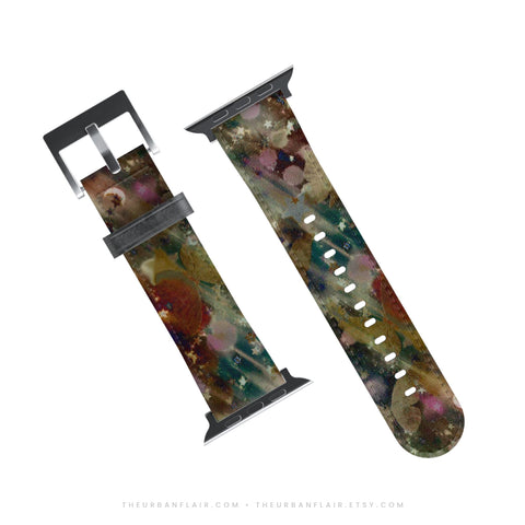 Y2K Whimsigoth Abstract Art Apple Watch Band - premium vegan leather printed strap (Feat)