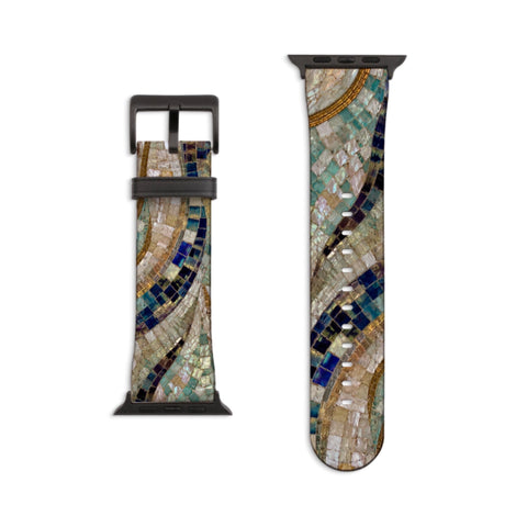 Sea Goddess Mosaic Print Apple Watch Band - Matte Black