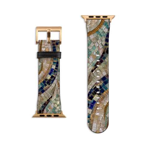 Sea Goddess Mosaic Print Apple Watch Band - Matte Gold
