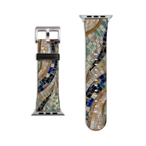 Sea Goddess Mosaic Print Apple Watch Band - Matte Silver