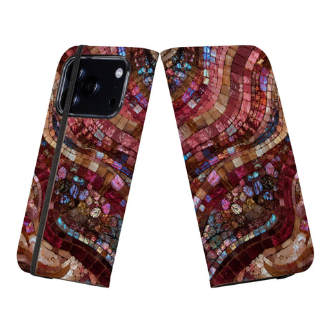 Red Garnet Stained Glass Print Wallet Phone Case - The Urban Flair (Feat)