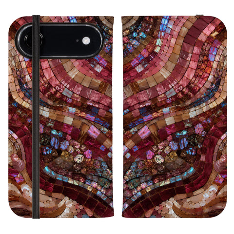 Red Garnet Stained Glass Print Wallet Phone Case - The Urban Flair (Feat)