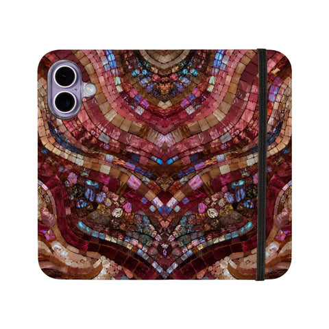 Red Garnet Stained Glass Print Wallet Phone Case - The Urban Flair (Feat)