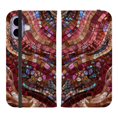 Red Garnet Stained Glass Print Wallet Phone Case - The Urban Flair (Feat)