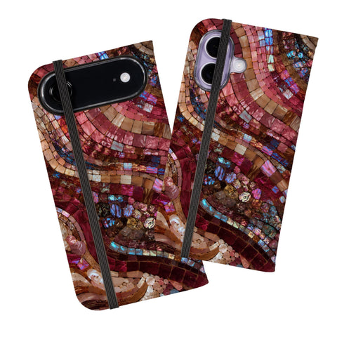 Red Garnet Stained Glass Print Wallet Phone Case - The Urban Flair (Feat)