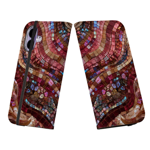 Red Garnet Stained Glass Print Wallet Phone Case - The Urban Flair (Feat)