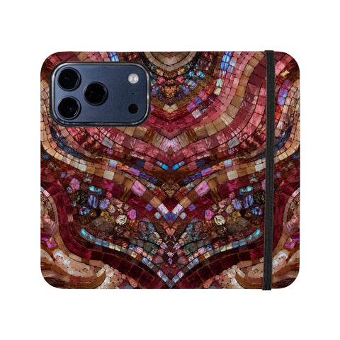 Red Garnet Stained Glass Print Wallet Phone Case - The Urban Flair (Feat)