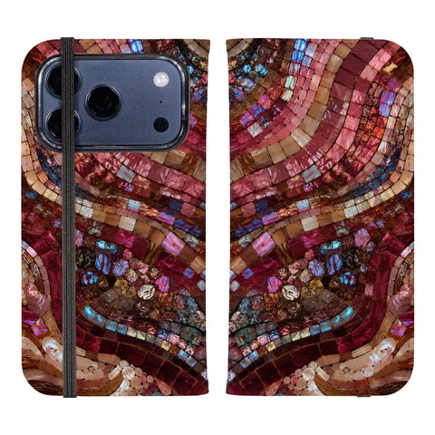 Red Garnet Stained Glass Print Wallet Phone Case - The Urban Flair (Feat)