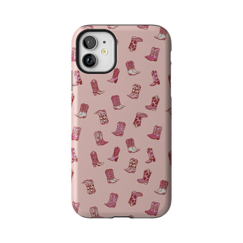 Pink Cowgirl Boots Tough Phone Case for iPhone 11